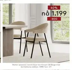 Skeidar Walter spisestol tilbud