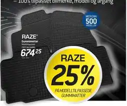 Thansen 25% PÅ MODELLTILPASSEDE GUMMIMATTER tilbud