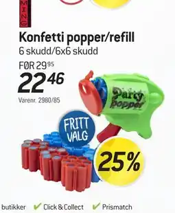 Thansen Konfetti popper/refill tilbud