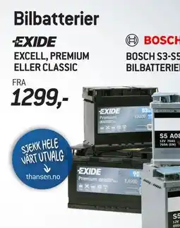 Thansen Bilbatterier tilbud