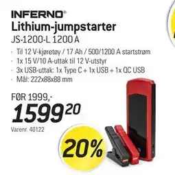 Thansen Lithium-jumpstarter tilbud
