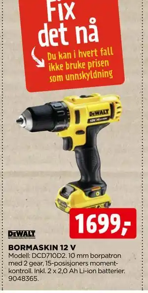 jem & fix BORMASKIN 12 V tilbud