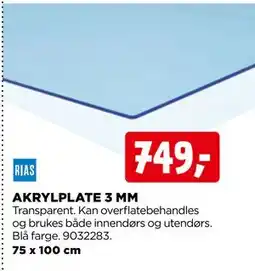 jem & fix AKRYLPLATE 3 MM tilbud