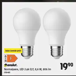 Jula Canslut.. normalpære, led 2-pk e27, 8,6 w, 806 im tilbud