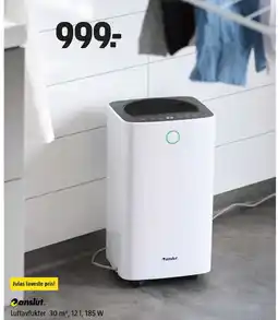 Jula Luftavfukter 30 m², 185 W tilbud