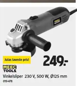 Jula Meec tools vinkelsliper 230 v, 500 w, ø125 mm tilbud