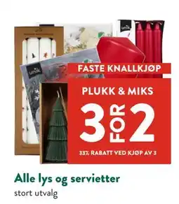 Jacobs Alle lys og servietter tilbud