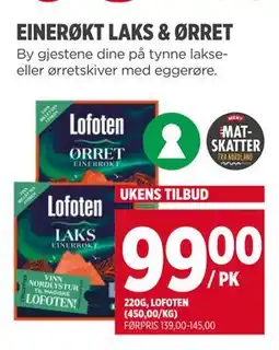 Meny EINERØKT LAKS & ØRRET tilbud