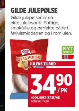Meny GILDE JULEPØLSE tilbud