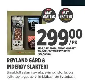 Meny RØYLAND GÅRD & INDERØY SLAKTERI tilbud