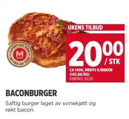 Meny BACONBURGER tilbud