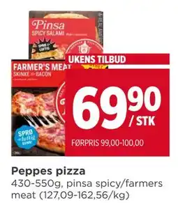 Meny Peppes pizza tilbud