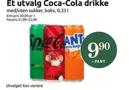 Joker Et utvalg Coca-Cola drikke tilbud