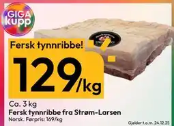 Gigaboks Fersk tynnribbe fra Strøm-Larsen tilbud