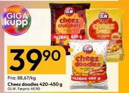 Gigaboks Cheez doodles 420-450 g tilbud