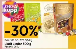 Gigaboks Lindt Lindor 500 g tilbud