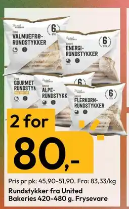 Gigaboks Rundstykker fra United Bakeries 420-480 g tilbud