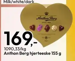 Gigaboks Anthon Berg hjerteeske 155 g tilbud
