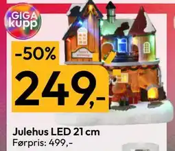 Gigaboks Julehus LED 21 cm tilbud