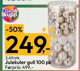 Gigaboks Julekuler gull 100 pk tilbud