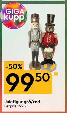 Gigaboks Julefigur grå/rød tilbud