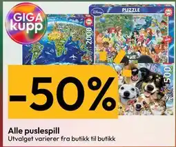 Gigaboks Alle puslespill tilbud