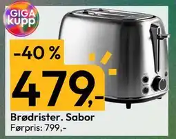 Gigaboks Brødrister. Sabor tilbud