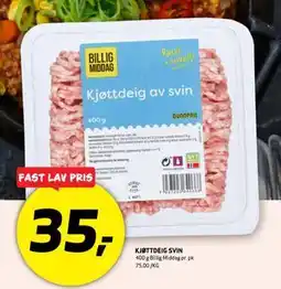 Bunnpris KJØTTDEIG SVIN tilbud