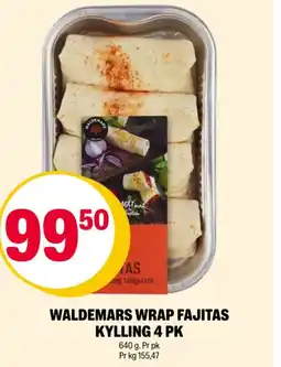 Coop Extra Waldemars wrap fajitas kylling 4 pk tilbud