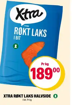 Coop Extra Xtra røkt laks halvside tilbud