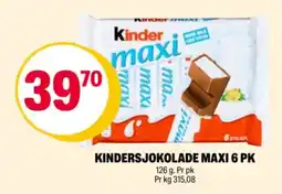 Coop Extra Kinder sjokolade maxi 6 pk tilbud