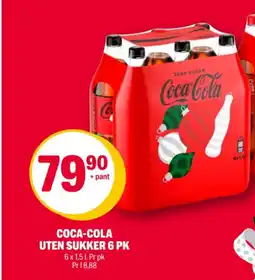 Coop Extra Coca-Cola Uten sukker 6 pk tilbud