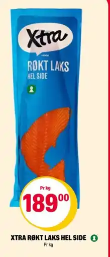 Coop Extra Xtra røkt laks hel side tilbud