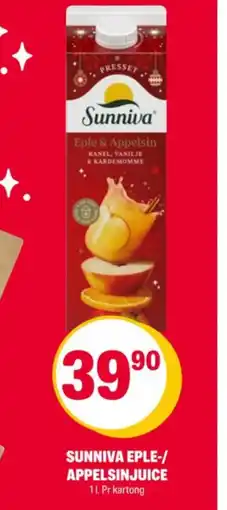 Coop Extra Sunniva eple-/ appelsinjuice tilbud