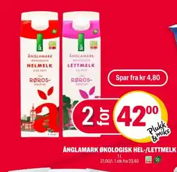 Coop Extra Änglamark økologisk hel-/lettmelk tilbud
