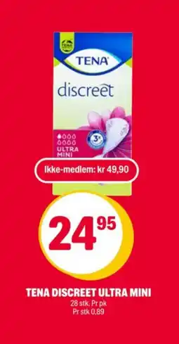 Coop Extra Tena discreet ultra mini tilbud