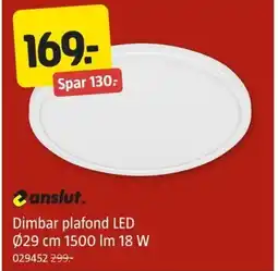 Jula Dimbar plafond LED Ø29 cm 1500 Im 18 W tilbud
