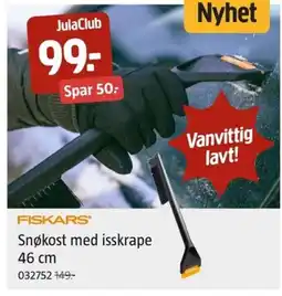 Jula FISKARS Snøkost med isskrape tilbud