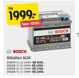 Jula BOSCH Bilbatteri AGM tilbud