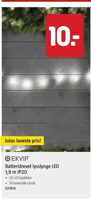 Jula Batteridrevet lysslynge LED 1.9 m IP20 tilbud