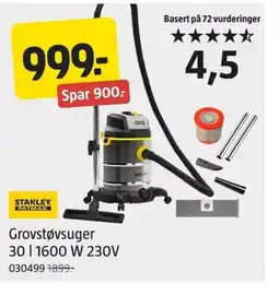 Jula Grovstøvsuger 30 l 1600 W 230V tilbud