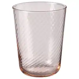 IKEA Klipplax Glass, stripet rosa, 25 cl tilbud