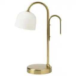 IKEA TvÅmastad led-lampe, bærbar, batteridrevet messing/opalhvit glass tilbud