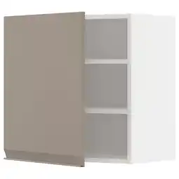 IKEA Metod Veggskap med hylleplater, hvit/upplöv matt mørk beige, 60x60 cm tilbud