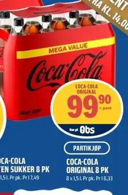 Coop Obs Coca-Cola Original 8 pk tilbud
