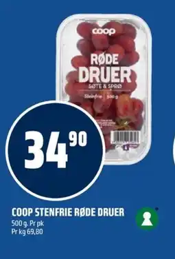 Coop Obs Coop Stenfrie røde druer tilbud