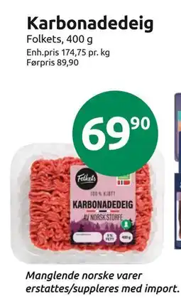 Joker Karbonadedeig tilbud