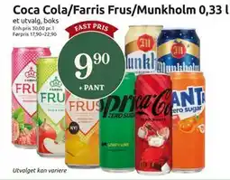 Joker Coca Cola/Farris Frus/Munkholm 0,33 l tilbud
