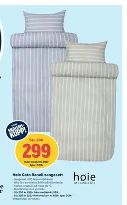 Coop Obs Høie Cato flanell sengesett, Medlemspris tilbud