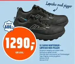 Coop Obs VJ SARVA WINTERRUN – LØPESKO MED PIGGER tilbud